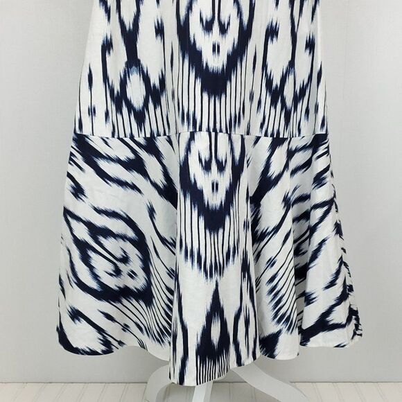 Rebecca Taylor Inidigo Ikat Linen Dress in Snow Combo - Picture 9 of 13
